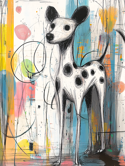 Spotted Dog in Abstract Style