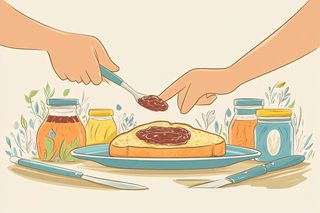 Spreading Jam on Toast