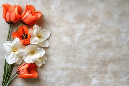 Spring Flowers on Textured Background