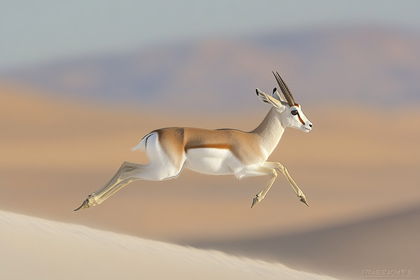 Springbok Gracefully Leaping