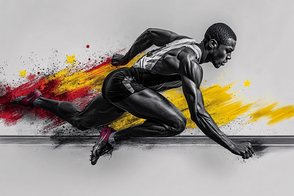 Sprinter Bursting From Start