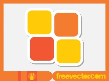 Squares Sticker Free Vector