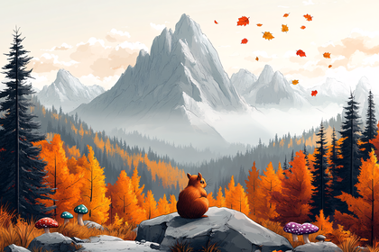 Squirrel Contemplating Mountain View