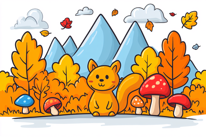 Squirrel In Autumn Forest