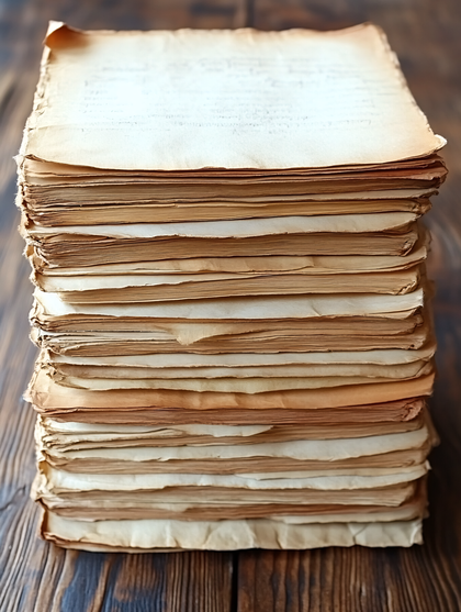 Stack Of Aged Papers