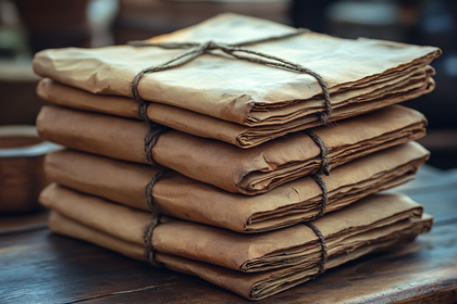 Stack Of Aged Papers