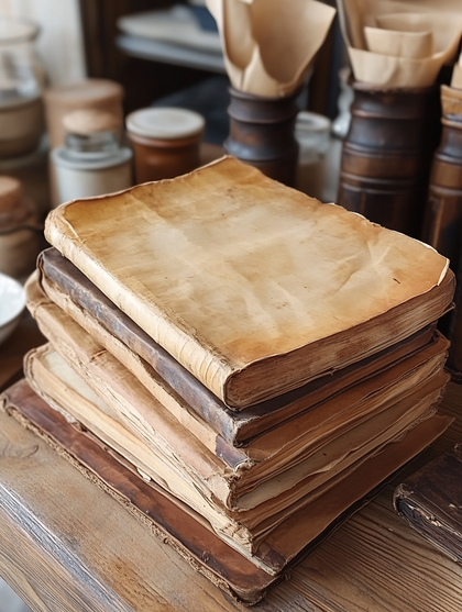 Stack Of Antique Books