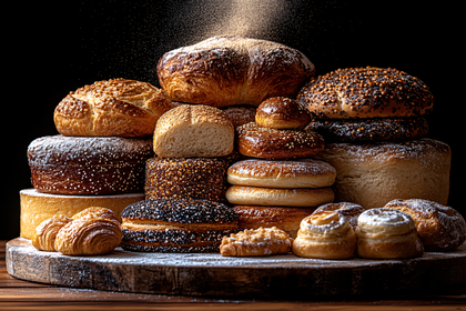 Stack Of Assorted Breads