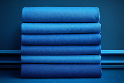 Stack Of Folded Blue Fabrics