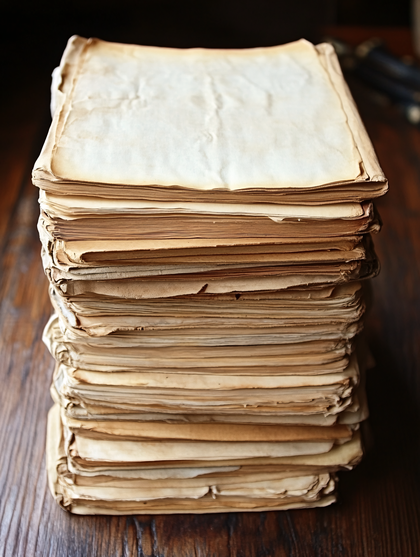 Stack Of Old Paper Sheets