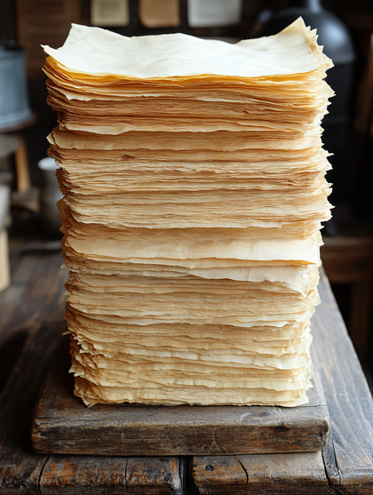 Stack Of Parchment Papers