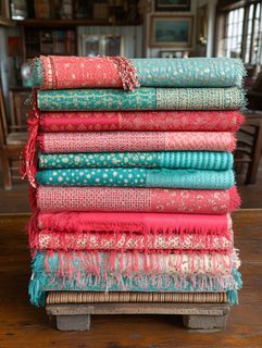 Stack Of Vibrant Patterned Textiles