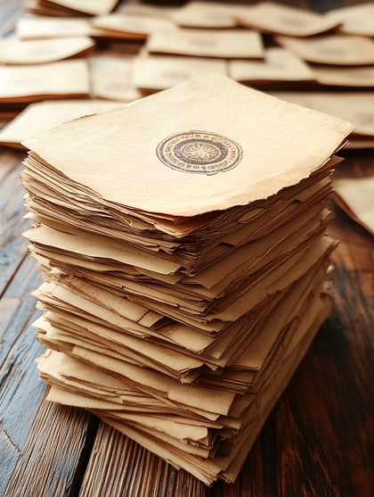 Stack Of Vintage Letters With Seal