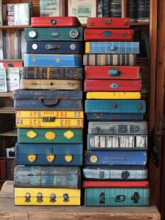 Stack Of Vintage Suitcases