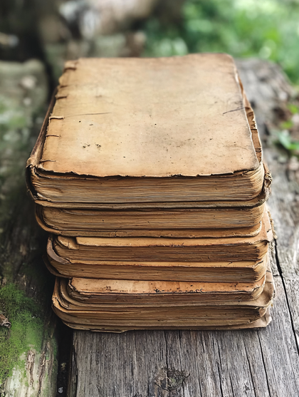 Stacked Antique Books