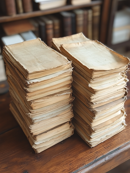Stacked Antique Papers