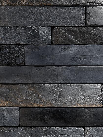 Stacked Black Stone Bricks