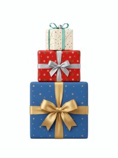 stacked christmas gifts