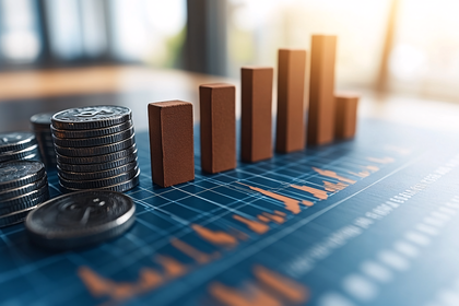Stacked Coins And Bar Graph