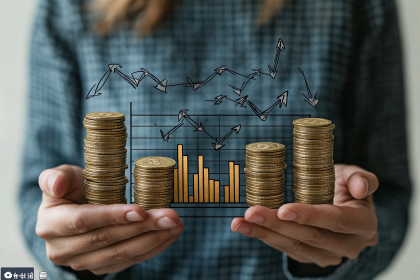 Stacked Coins And Financial Chart