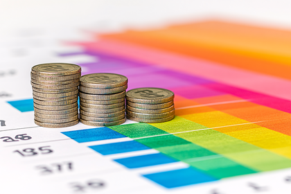 Stacked Coins on Color Chart