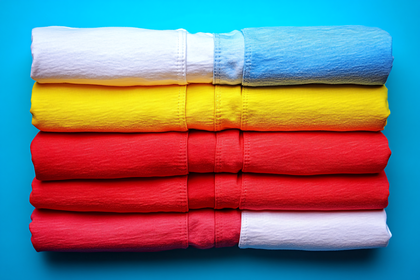 Stacked Colorful T Shirts