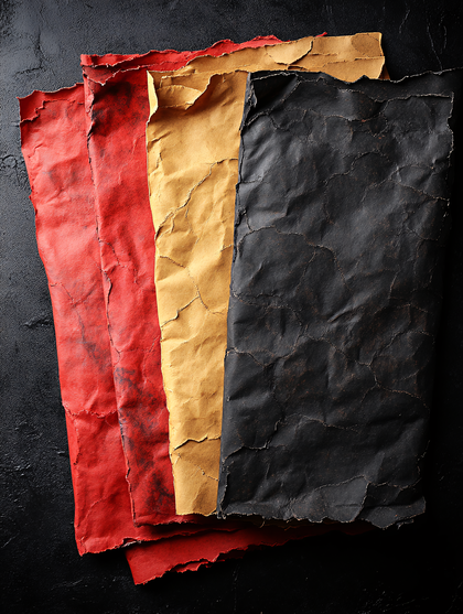 Stacked Crumpled Colored Paper Sheets