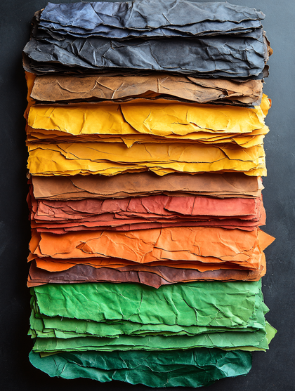 Stacked Dyed Papers