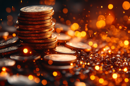 Stacked Golden Coins