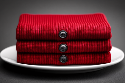 Stacked Red Knitwear with Buttons