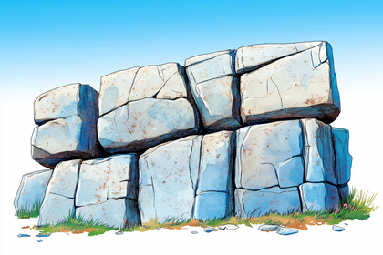 Stacked Stone Wall Illustration