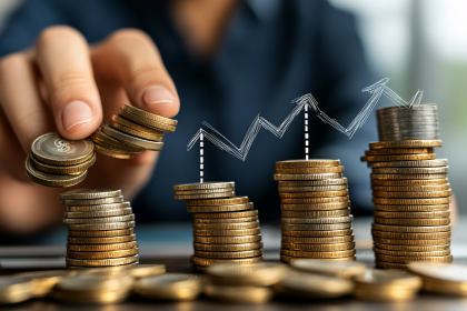 Stacking Coins with Growth Chart