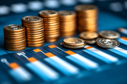 Stacks Of Coins On Bar Graph