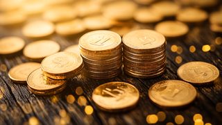 Stacks Of Golden Coins