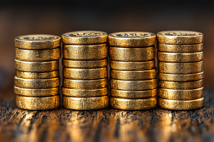 Stacks of Golden Coins