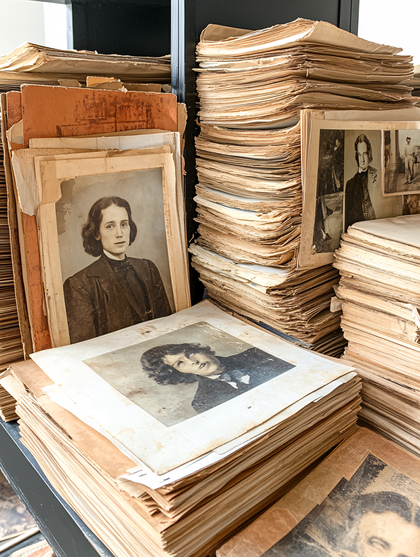 Stacks Of Vintage Portrait Photographs