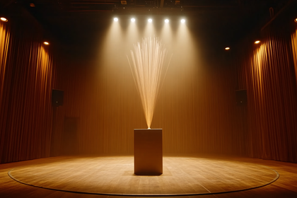 Stage with Spotlight and Light Streaks