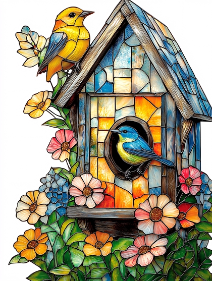 Stained Glass Birdhouse