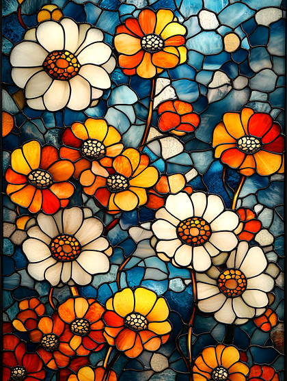 Stained Glass Floral Mosaic