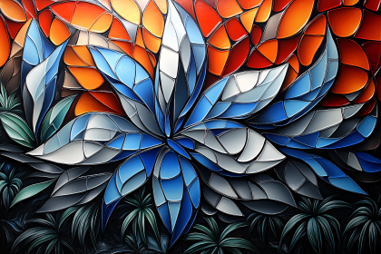 Stained Glass Floral Mosaic
