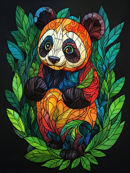 Stained Glass Panda