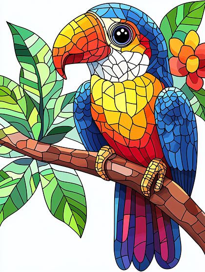Stained Glass Parrot