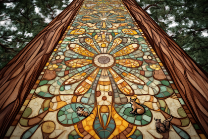 Stained Glass Squirrel Path