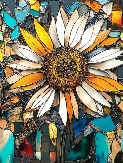 Stained Glass Sunflower
