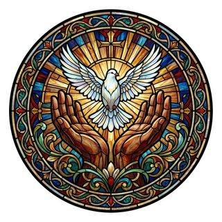 stained glass dove