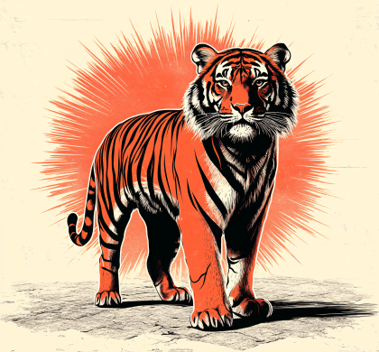 Standing Tiger Illustration