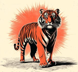 Standing Tiger Illustration