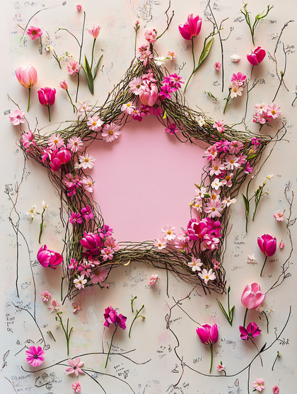 Star-shaped Floral Frame