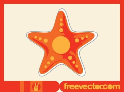 Starfish Sticker Free Vector