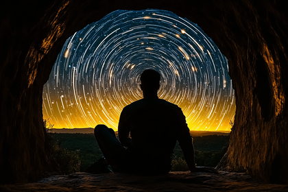 Stargazer in Cave